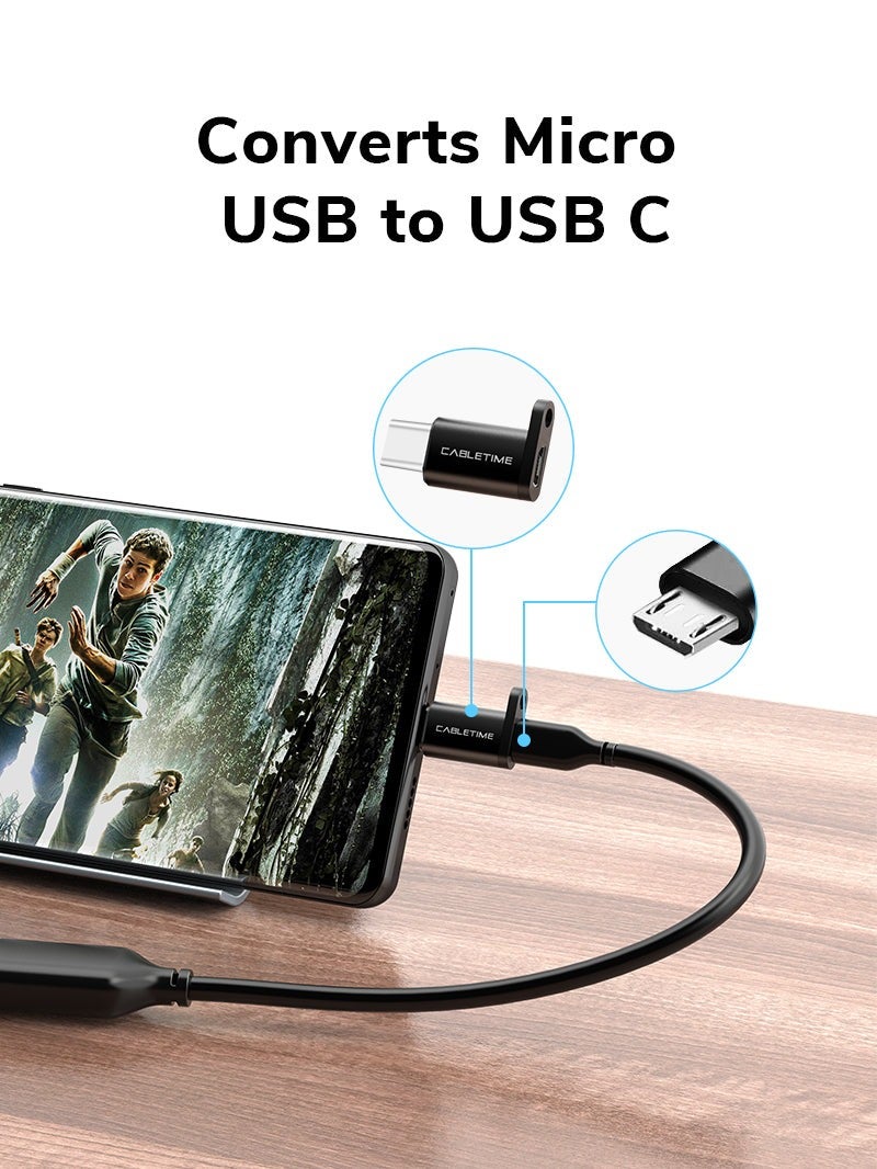 CABLETIME USB-C TO MICRO USB 2.0 ADAPTER OTG 480MBPS FAST CHARGE - Image 4